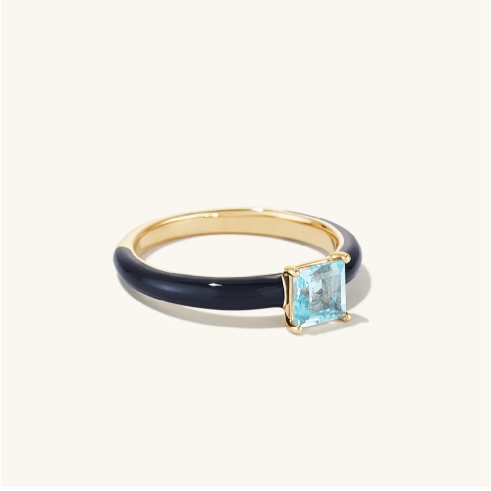 Mejuri Monochrome Blue Topaz ring New with Tags size 7